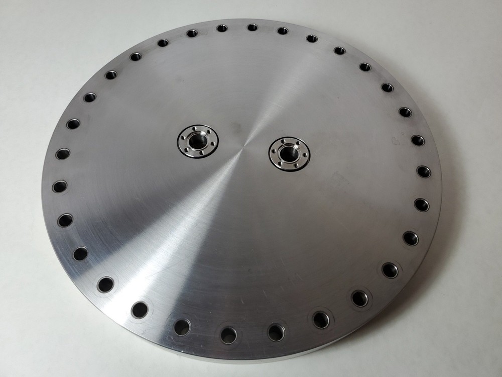 13.25" Conflat Flange w/ Two 1.33" Conflat Flanges - UHV Vacuum Fitting  *READ*