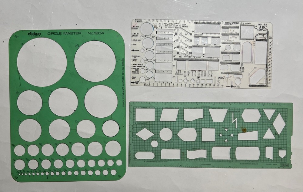 VTG Lot 3 Architectural Engineer Engineering Drafting Templates Tools Stencils