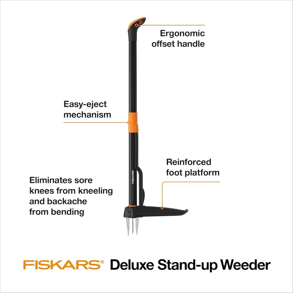 Gardening Hand Tool 4-Claw Weed Puller Tool with Ergonomic Stand Up Handle New