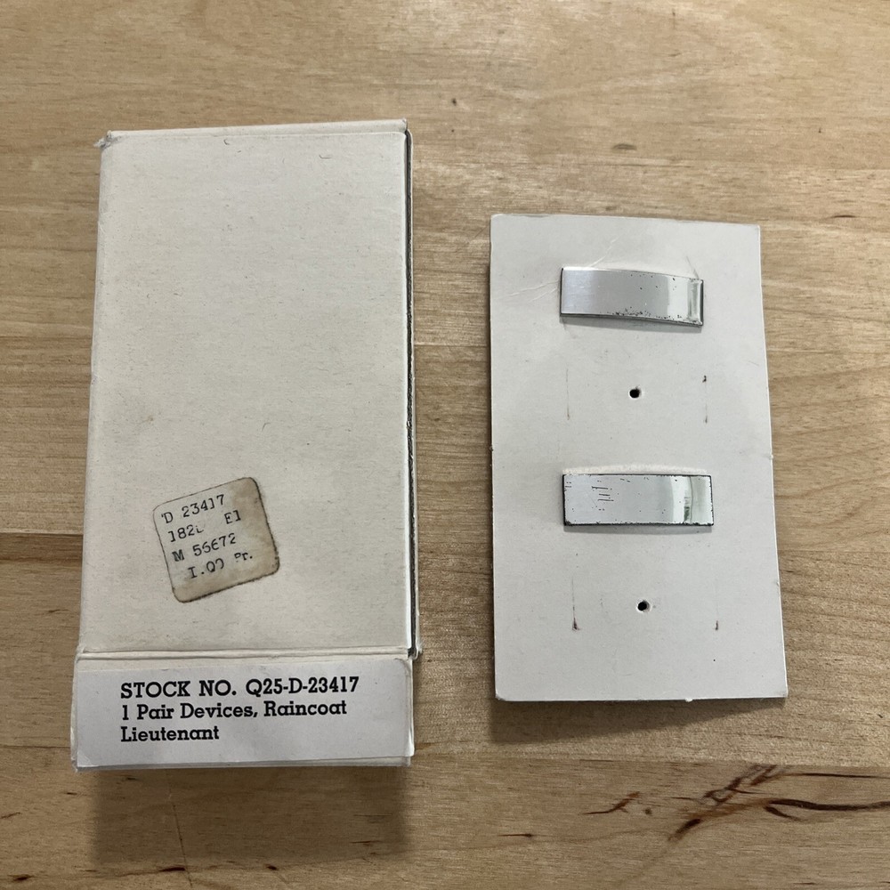 Vintage Sterling silver pair Lieutenant Bars