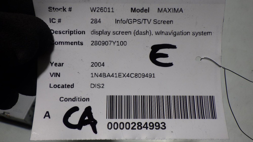 04 NISSAN MAXIMA Info Screen 280907Y100