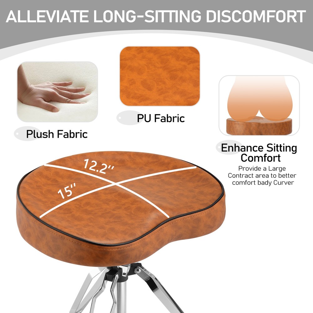 Drum Throne with Backrest,Adjustable Height,Heavy Duty with 5A Drumsticks
