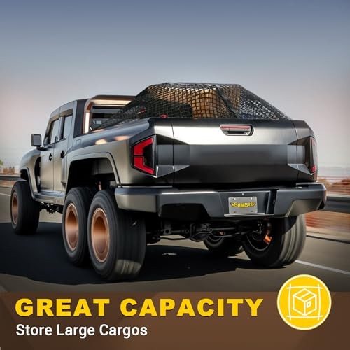 Truck Bed Cargo Net, Highly Elastic Double-Layered Double Layer Grid