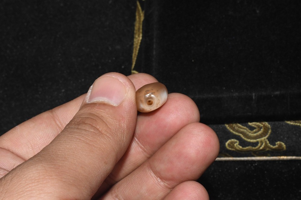 Authentic Ancient Central Asian Bactrian Banded Agate Stone Dzi Bead