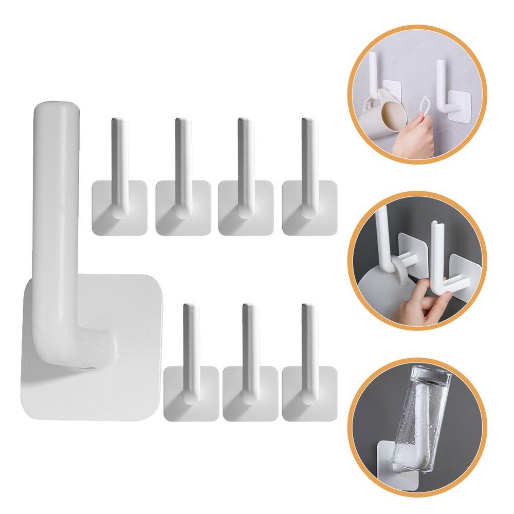 8 Pcs Strong Sticker Hook Hanging Hooks Adhesive Sticky for Kitchen