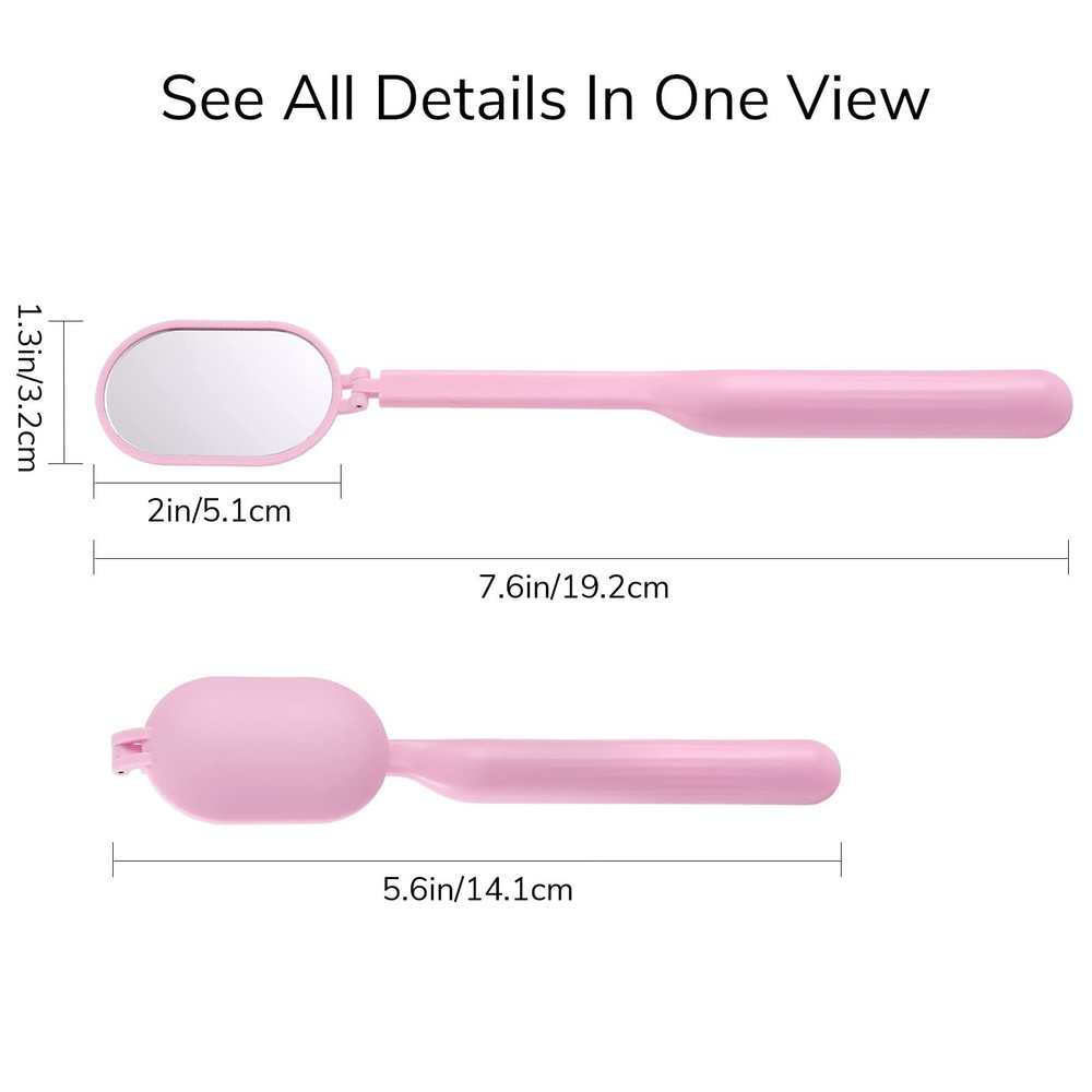 Lash Mirror for Eyelash Extensions, 2inch Foldable Eyelash Mirror for Easy St...