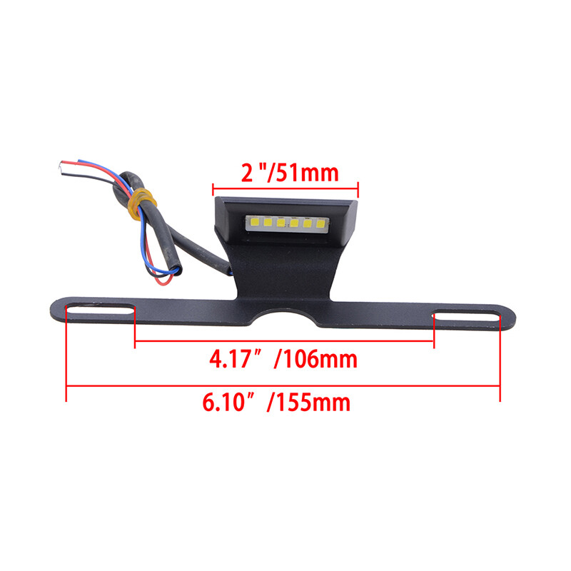 Motorcycle License Plate Holder Tail White Light Bracket Mount Universal