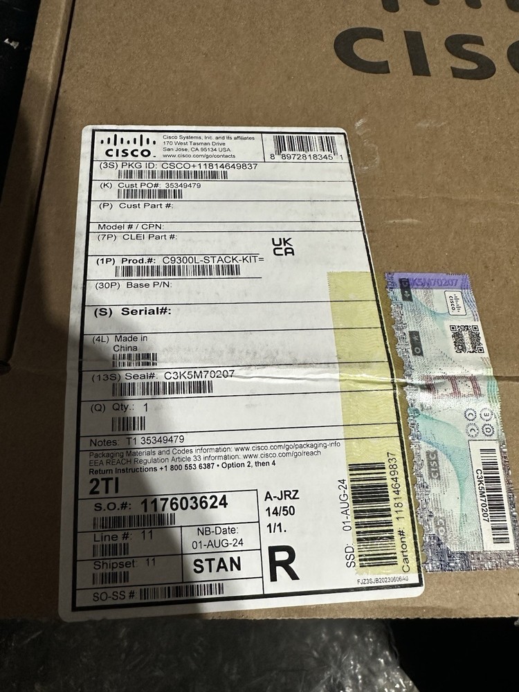 Cisco Network Stacking Cables Open Box. Brand New Never Used