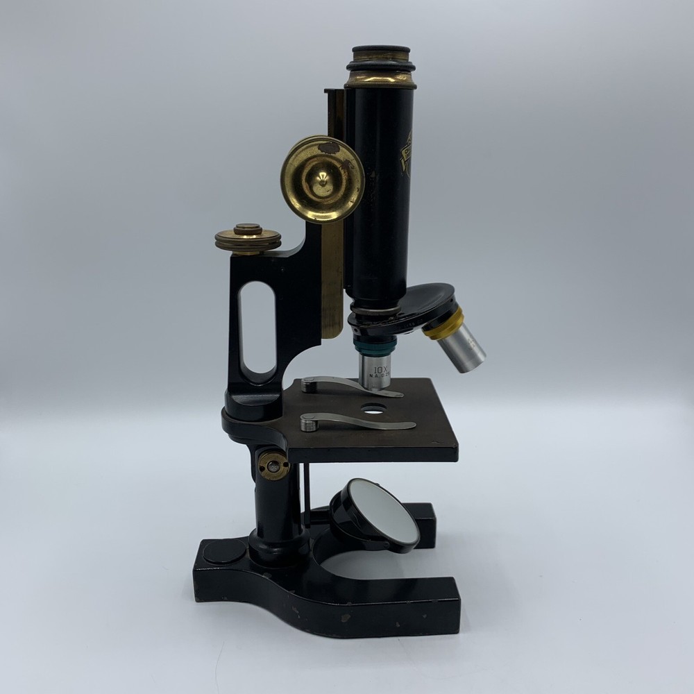 Antique Edwardian Bausch & Lomb Jug Handle Microscope /hge