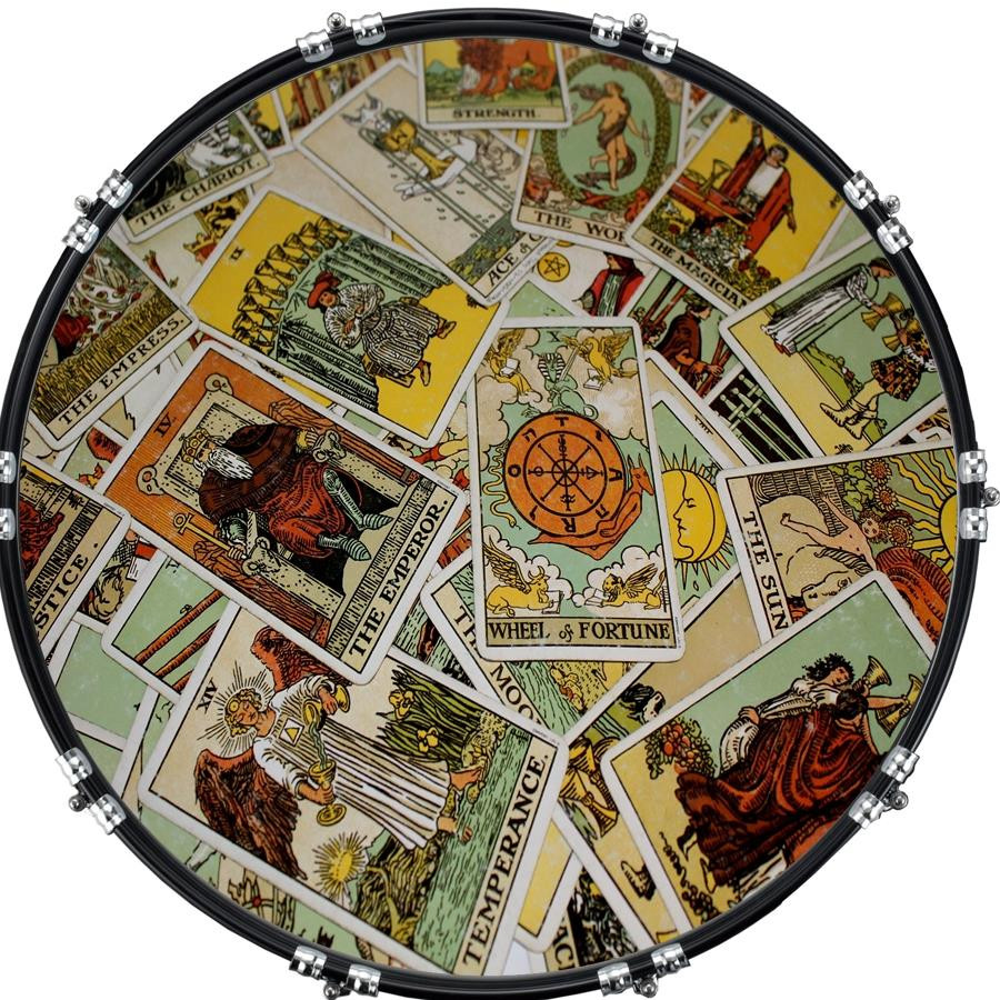 20" Custom Bass Kick Drum Front Head Graphic Graphical Tarot 3