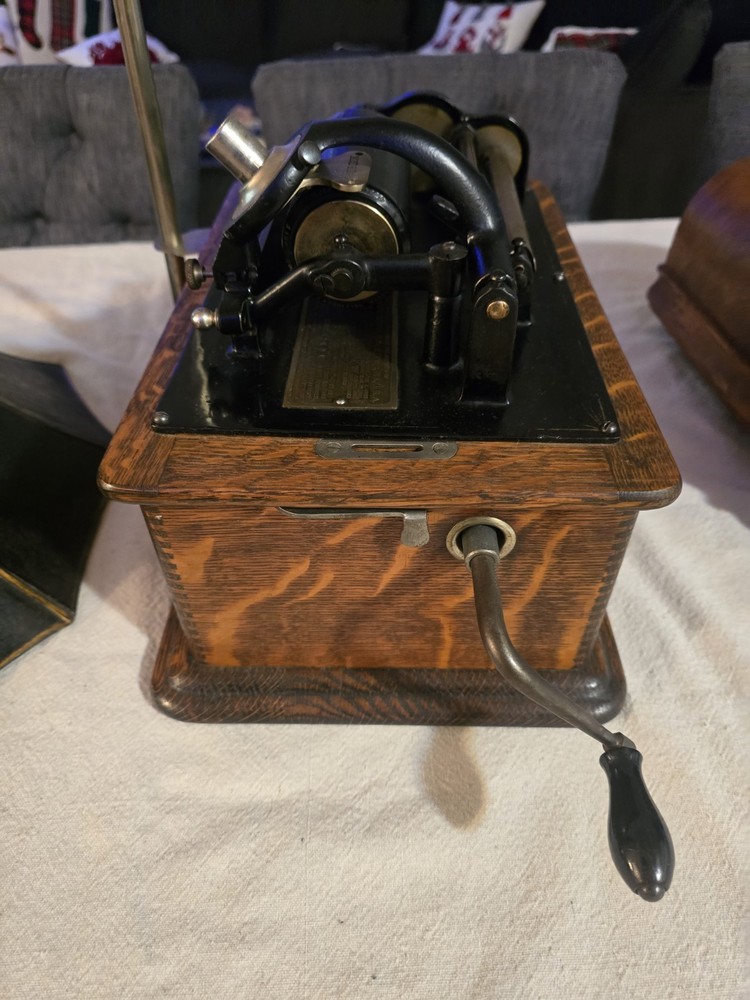Edison Standard Phonograph w/ Horn + Extras