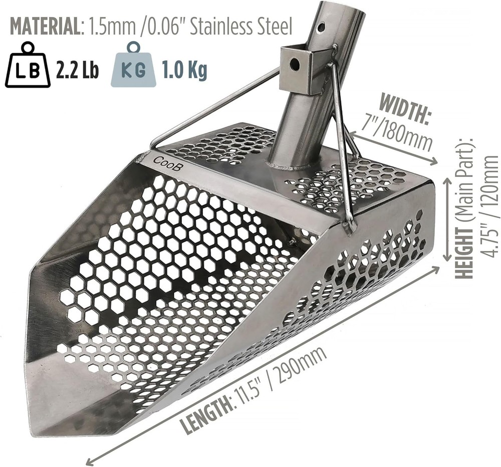 Metal Detecting Scoop Stainless Beach Dig Tool