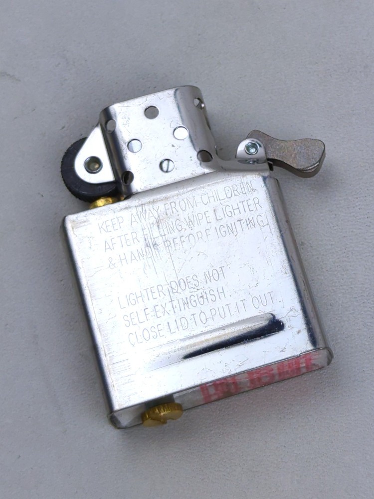 ZIPPO Lighter Insert, CHROME Plated REPLACEMENT (No Outer Case), Year 2024, NEW