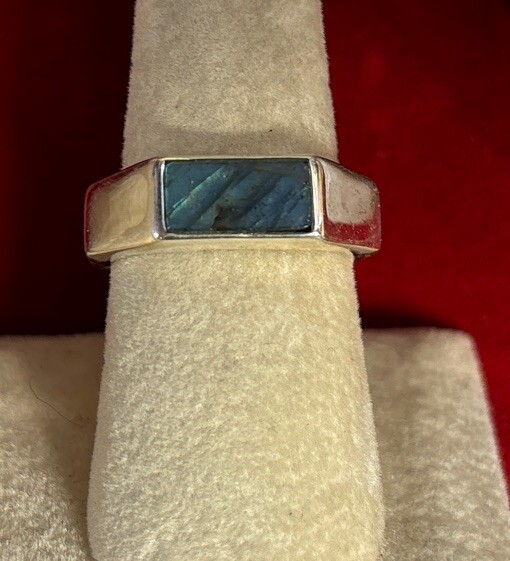 mens sterling silver ring Size 9 Labradorite