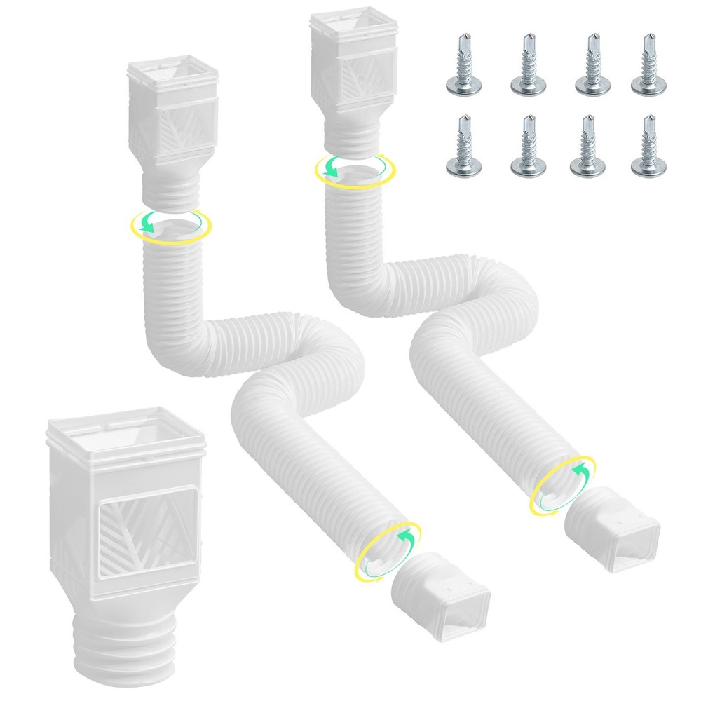 [New]Rain Gutter Downspout Extensions,2-Pack Flexible Downspout Extender,Down Sp
