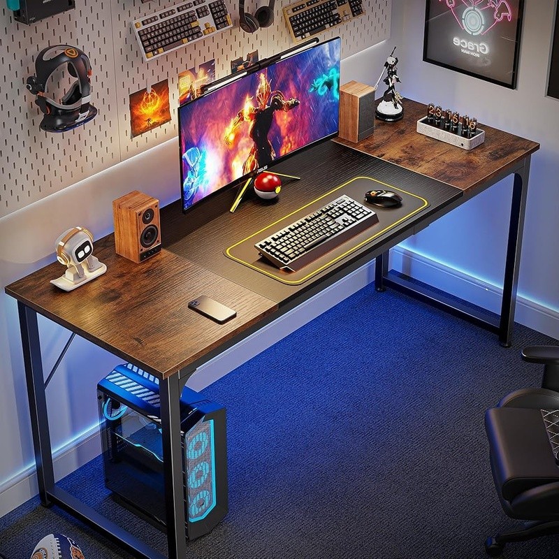 Versatile Large Desk Home Office Gaming Modern Workspace Sturdy Structure New