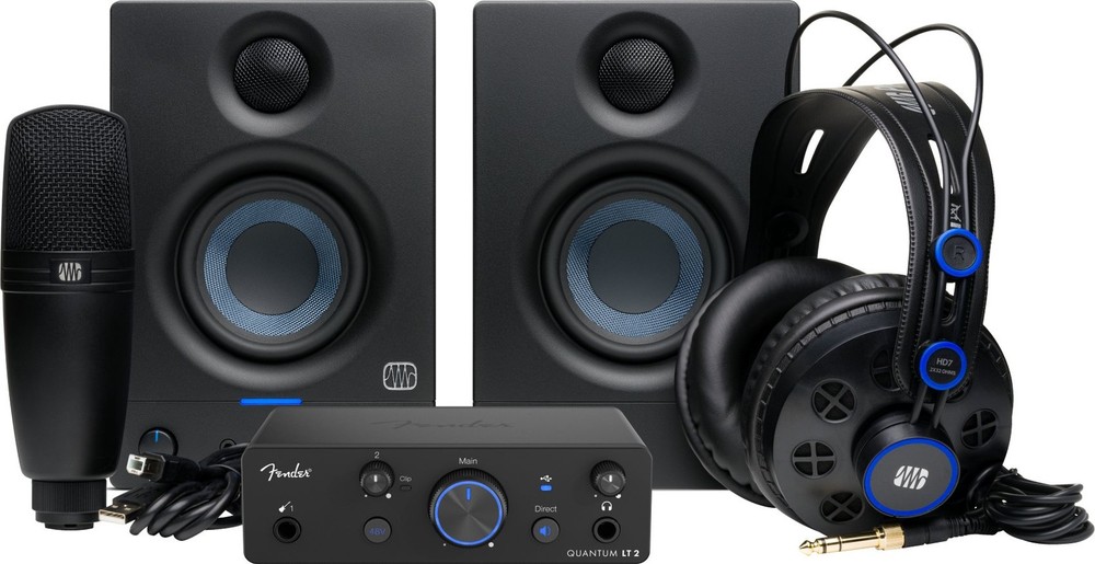 Fender Quantum Complete Interface+Monitors+Mic+Headphones+Cables+Pop Filter