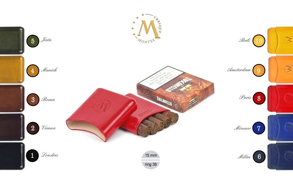CIGAR CASE CIGAR HOLDER LEATHER CASE 4 MEDIUM TUSCAN MONTES UBRIQUE MZ364