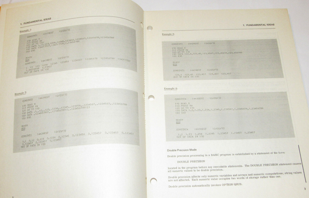 VTG 1973 GE/GENERAL ELECTRIC MARK III COMPUTER BASIC LANGUAGE REFERENCE MANUAL!