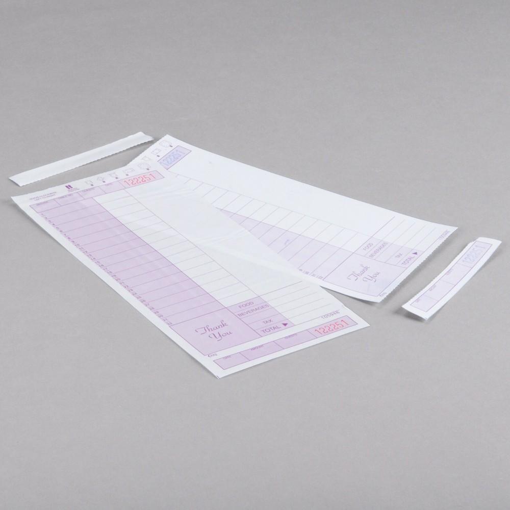 2500 Case 2 Part Carbonless Restaurant Diner Server Guest Order Receipt Check