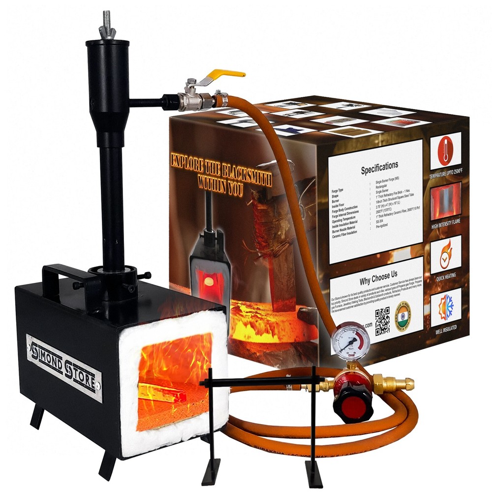 Blacksmiths Single Burner Propane Forge with Stand for Knifemaking Farriers