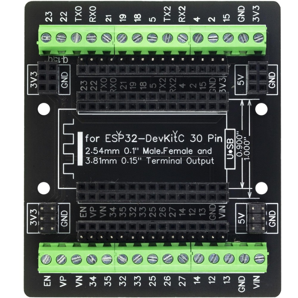 30Pins Fits ESP32 ESPWROOM32 USB Type C Development Board Breakout Terminal