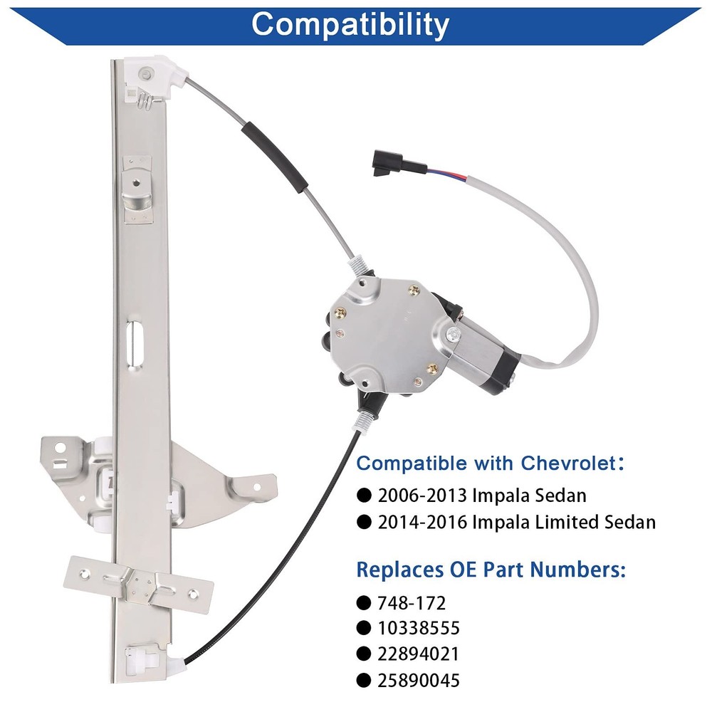 Obaee Front Left Driver Side Power Window Lift Regulator with Motor Assembly ...