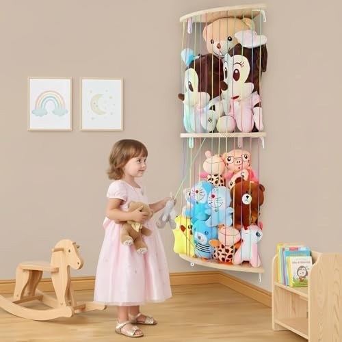 Wooden Stuffed Animal Storage Hammock Corner