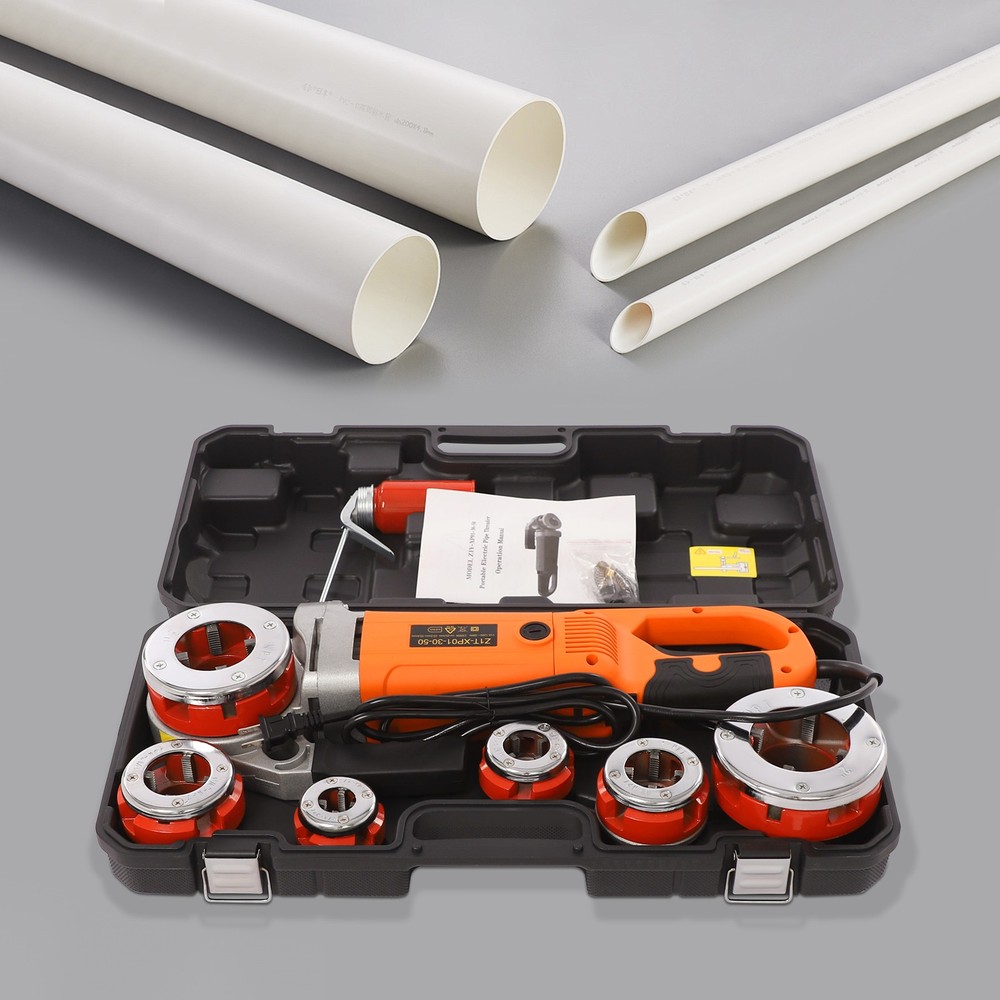 Handheld Electric Pipe Threader Threading Machine W/6 Pipe Cutter 1/2" - 2" USA