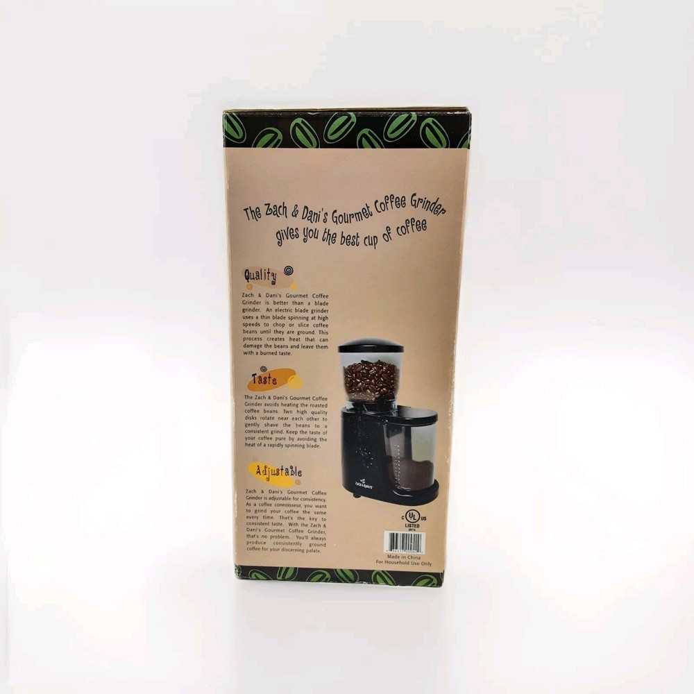 Zack & Dani's Gourmet Coffee Grinder Adjustable Settings New