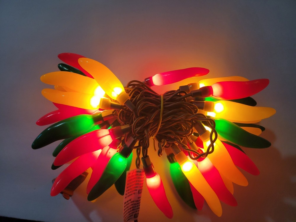 Multi-colored Chili Pepper String Lights 50 Count Set Of 2 Boxes