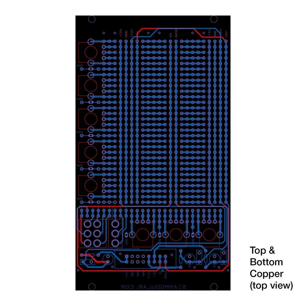 3x Eurorack Prototyping PCB Board by Siam Modular, black.