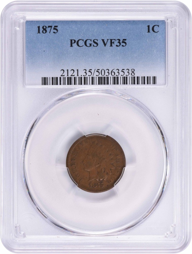 1875 Indian Cent VF35 PCGS