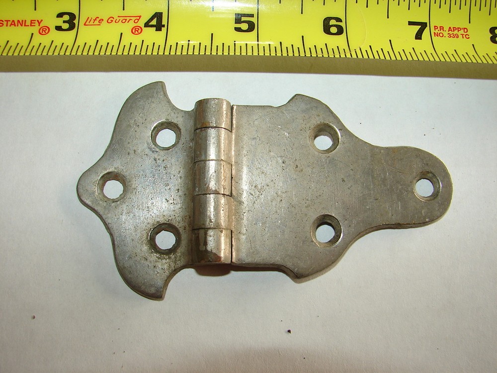 Nickle over Brass Icebox Hinge - GC AS FOUND