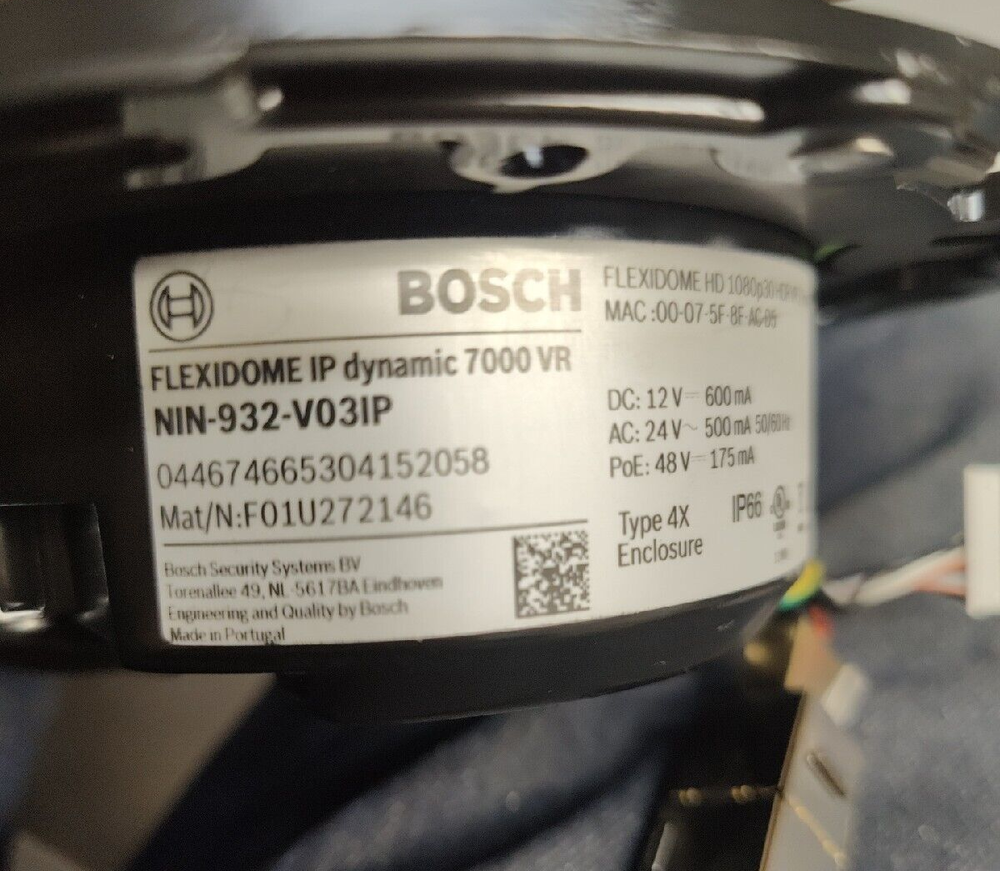 Bosch NIN-932-V03IPS Flexidome IP Dynamic 7000 Dome Camera 3-9mm + VDA-WMT-DOME