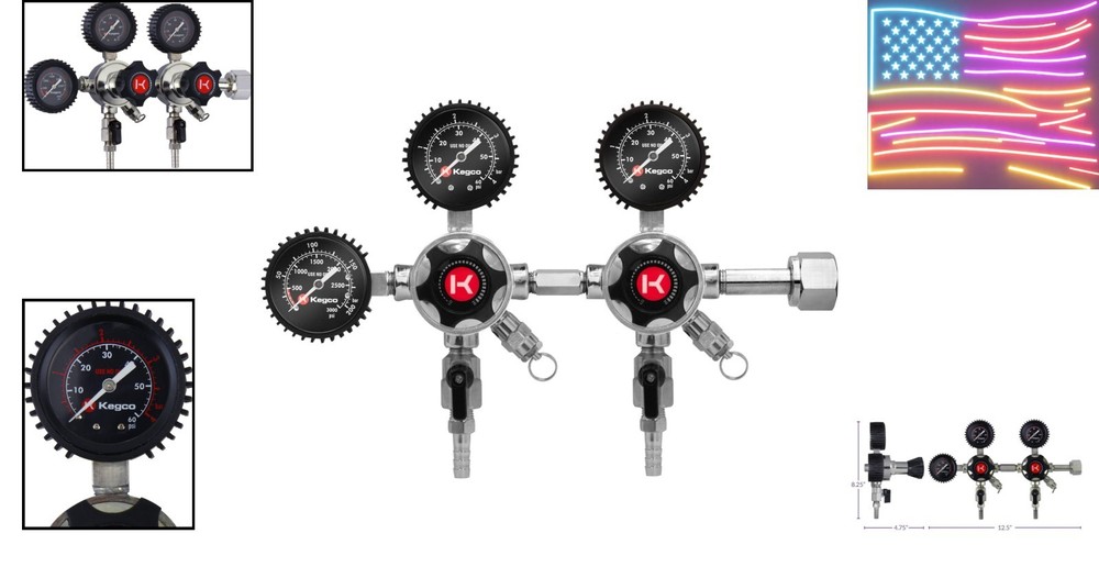 Elite Series Dual Body CO2 Draft Beer Regulator