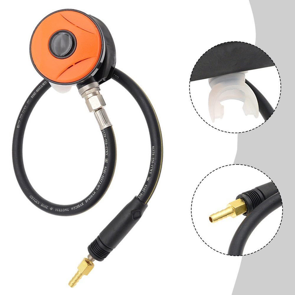Second Stage Regulator with Hose for Scuba Diving Non-adjustable Build