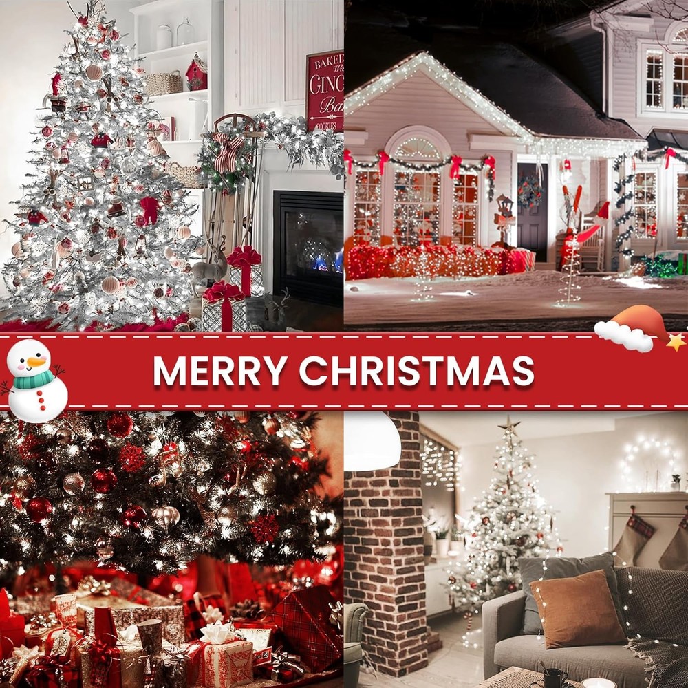 2Pack Christmas Lights 164FT 400LED Christmas String Lights with 8 Modes & Timer