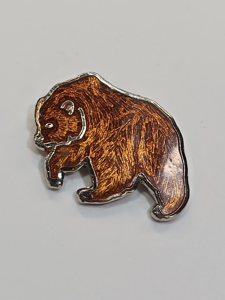 Brown Bear Tie Tack Lapel Pin Small Size
