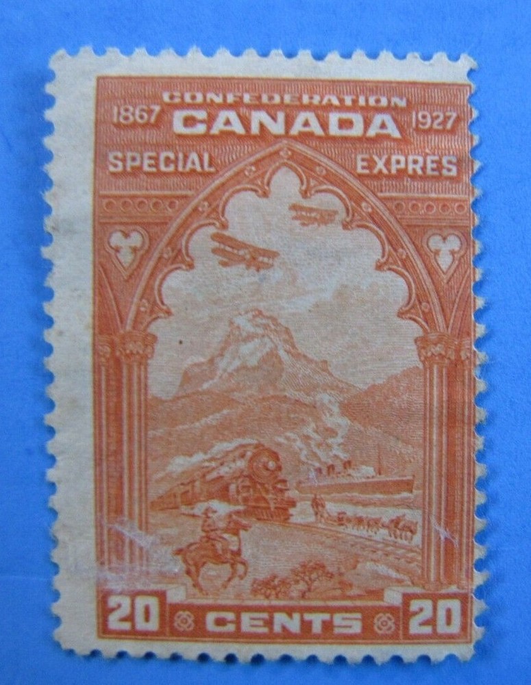 CANADA 1927 SC #E3 MH NG 20c ORANGE - MAIL PROCESSING METHODS - CV $35