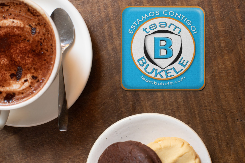 Custom-desinged - Double-sided - TeamBukele Logo Coasters - 12 piece set
