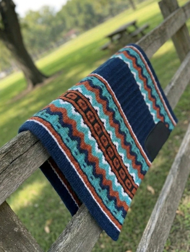 western show saddle pads Rust Teal White 34*38
