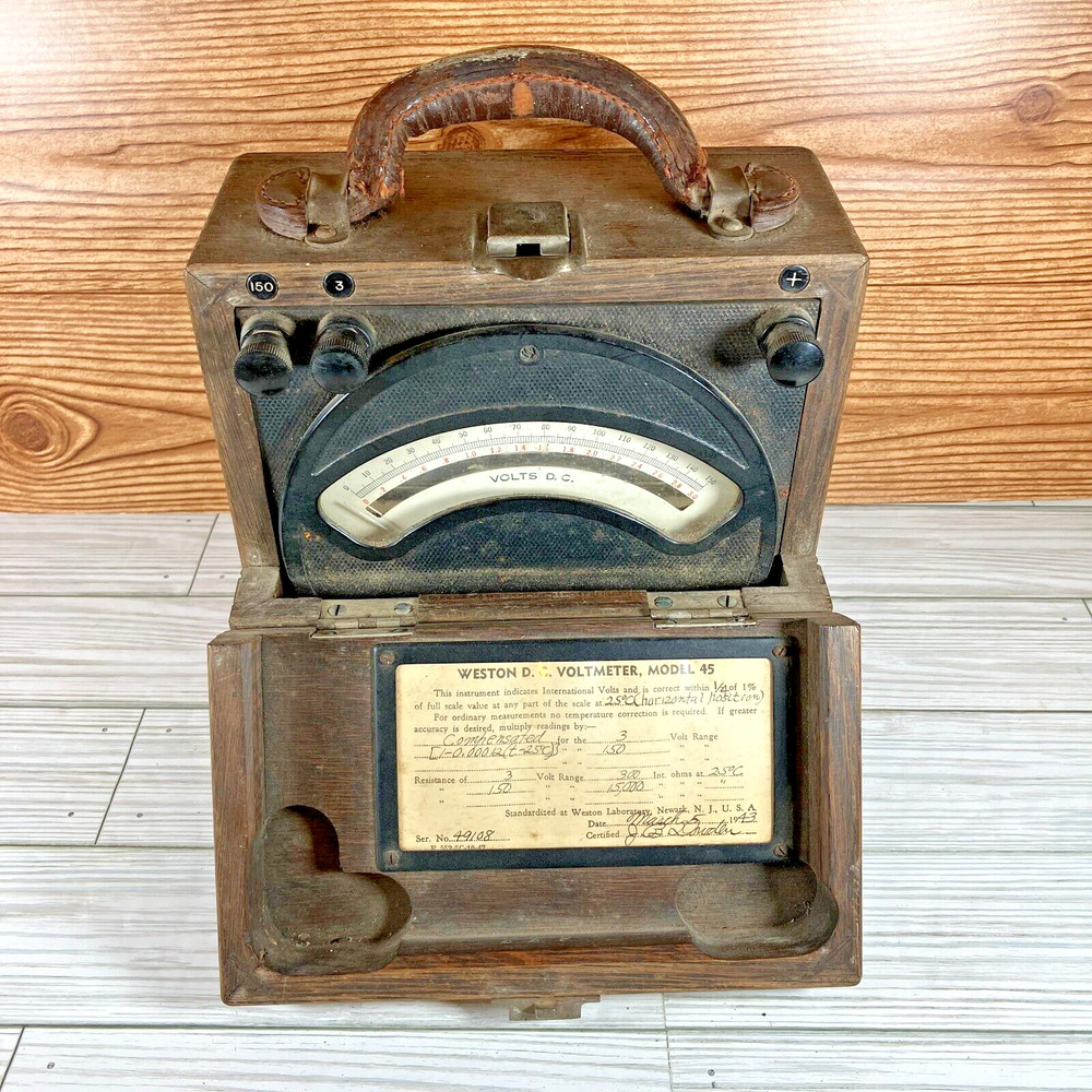Weston DC Voltmeter Model 45 Vintage Untested