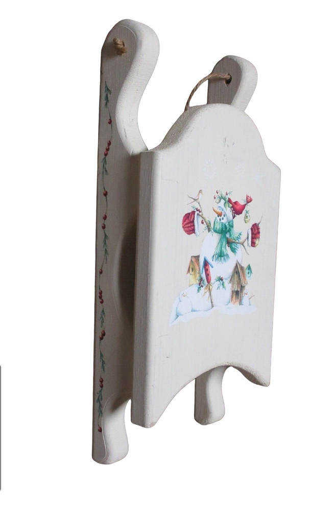 Snowman Christmas Wall Decor Sled