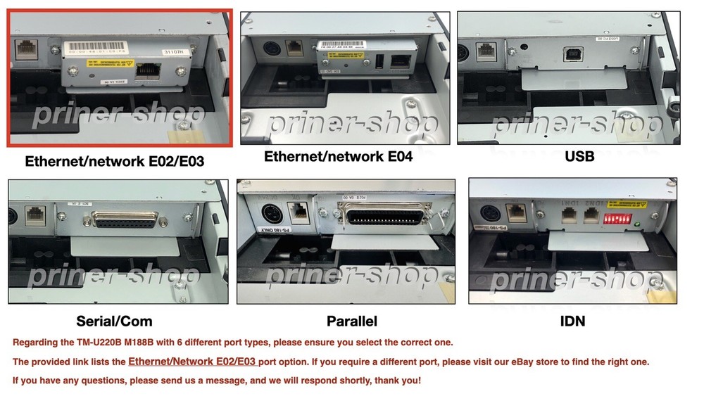 Epson TM-U220B Pos Kitchen Receipt Printer (ETHERNET | Network) Same Day Ship