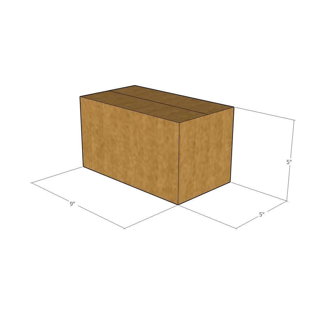 25 9x5x5 Kraft Brown Corrugated Shipping Boxes Multi-Depth 32 ECT Single-Wall