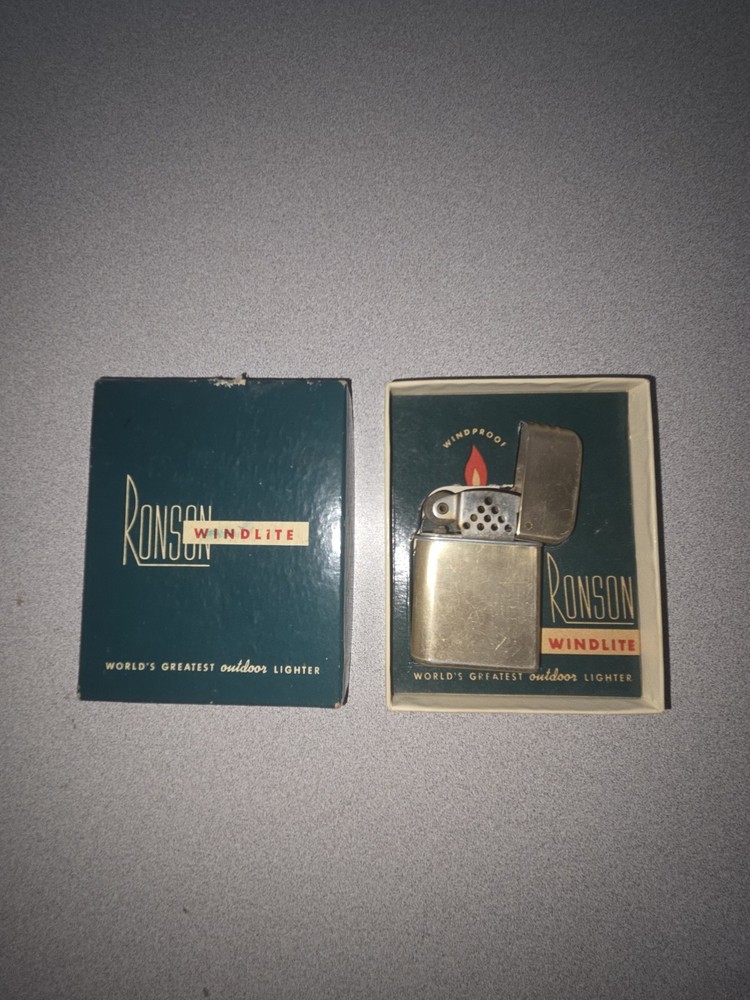 Vintage Ronson Windlite Box, Bowers Lighter