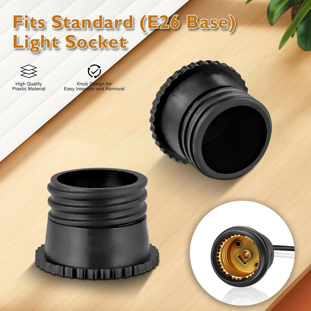 Light Socket Caps, Bulb Socket Safety Covers for String Lights, Fit Standard & R