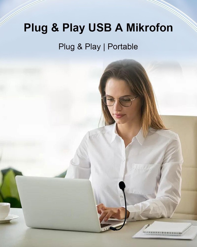 Compact Plug & Play USB Microphone - Crystal Clear Sound for Content Creation