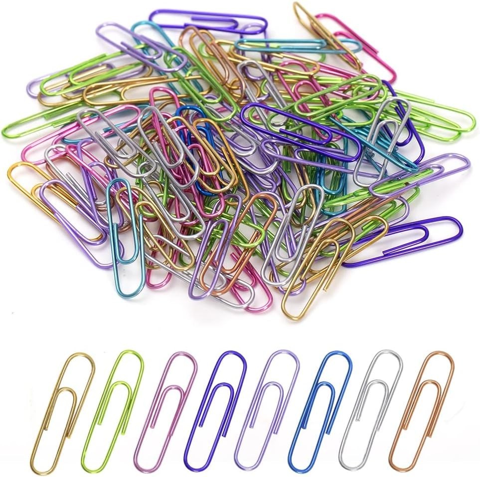 240 Assorted Color Medium Paper Clips in Elegant Storage Box - Multi-functional